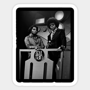 Vintage Soul Train And James Brown Raster Style Sticker